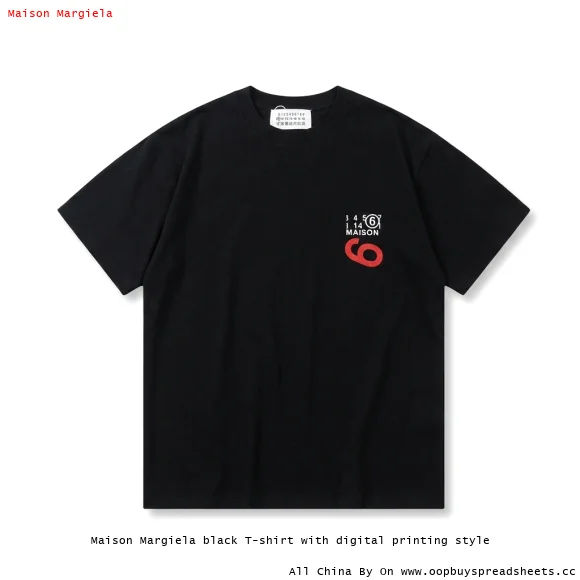 Maison Margiela black T-shirt with digital printing style