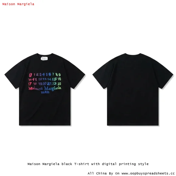 Maison Margiela black T-shirt with digital printing style