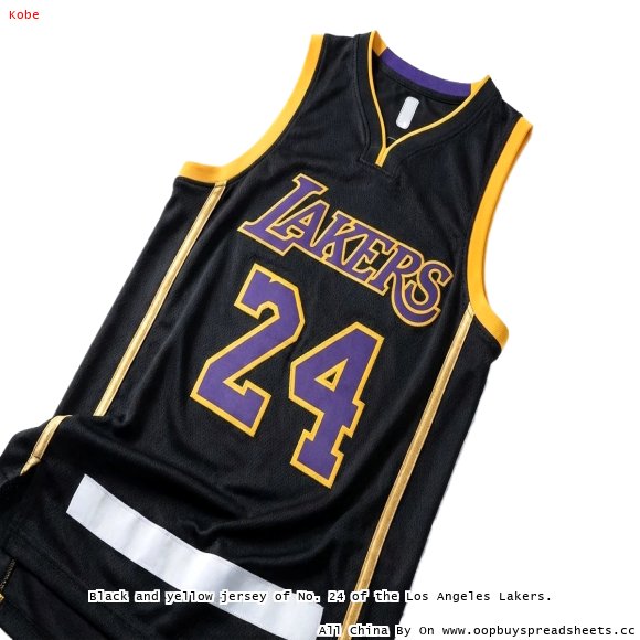 Black and yellow jersey of No. 24 of the Los Angeles Lakers.