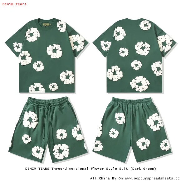 DENIM TEARS Three-dimensional Flower Style Suit (Dark Green)