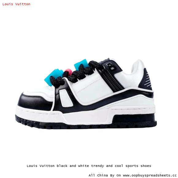 Louis Vuitton black and white trendy and cool sports shoes
