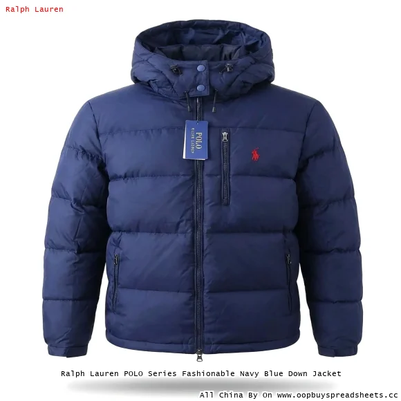Ralph Lauren POLO Series Fashionable Navy Blue Down Jacket