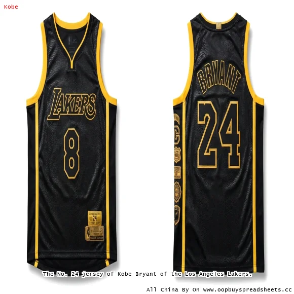 The No. 24 jersey of Kobe Bryant of the Los Angeles Lakers.