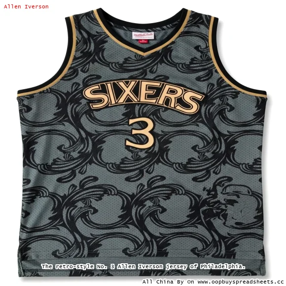 The retro-style No. 3 Allen Iverson jersey of Philadelphia.