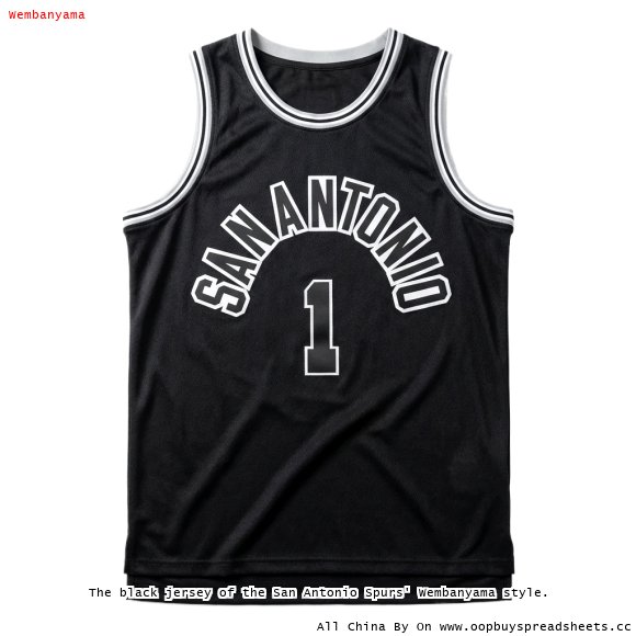 The black jersey of the San Antonio Spurs' Wembanyama style.