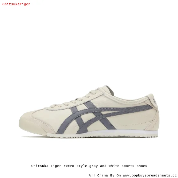 Onitsuka Tiger retro-style gray and white sports shoes
