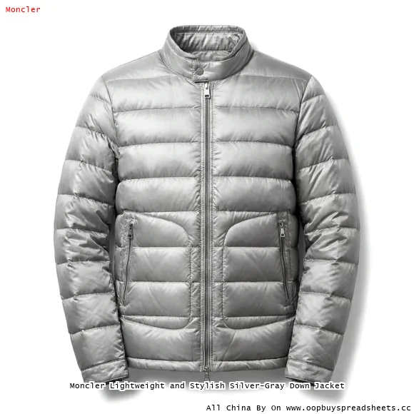 Moncler Lightweight and Stylish Silver-Gray Down Jacket