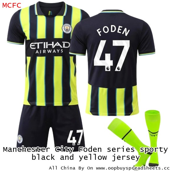 Manchester City Foden series sporty black and yellow jersey