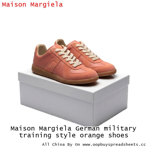 Maison Margiela German military training style orange shoes