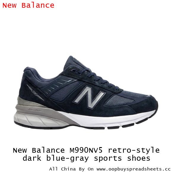 New Balance M990NV5 retro-style dark blue-gray sports shoes