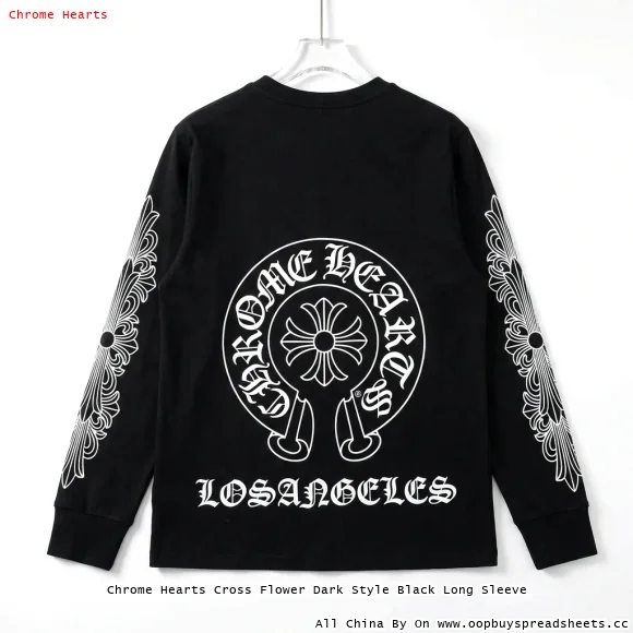 Chrome Hearts Cross Flower Dark Style Black Long Sleeve
