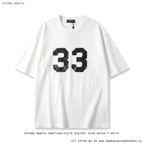 Chrome Hearts American-style digital wind white T-shirt
