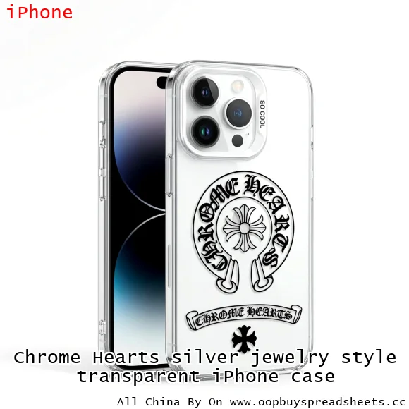 Chrome Hearts silver jewelry style transparent iPhone case