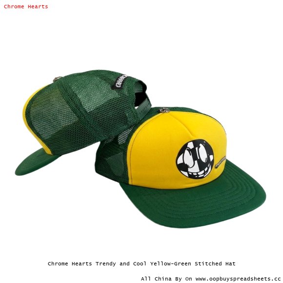 Chrome Hearts Trendy and Cool Yellow-Green Stitched Hat