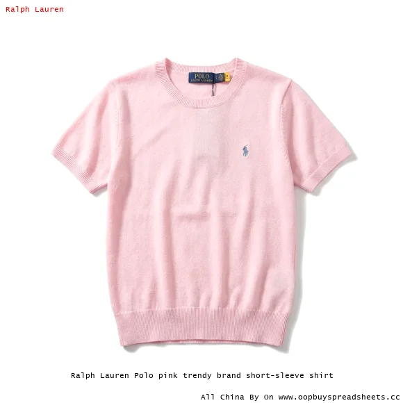 Ralph Lauren Polo pink trendy brand short-sleeve shirt