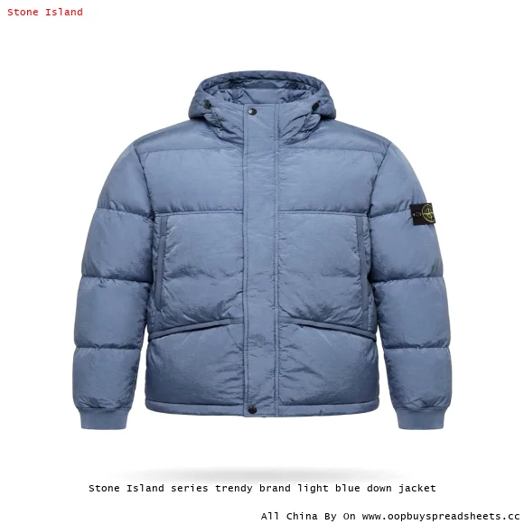 Stone Island series trendy brand light blue down jacket