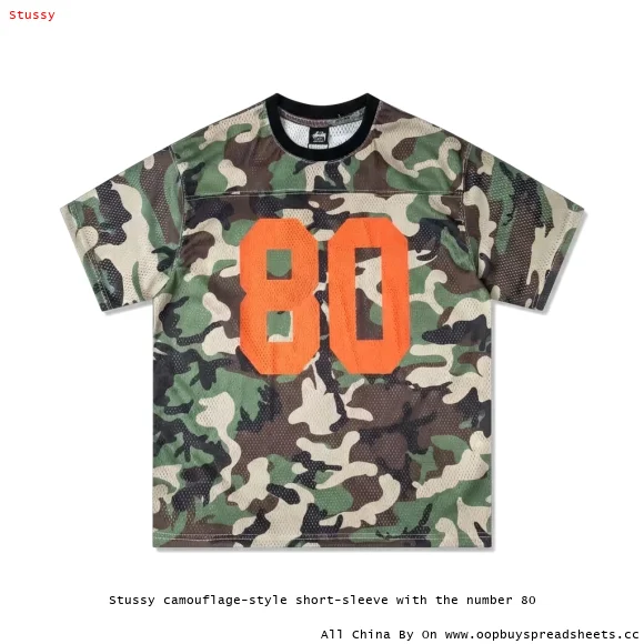 Stussy camouflage-style short-sleeve with the number 80