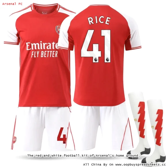 The red and white football kit of Arsenal's home ground.