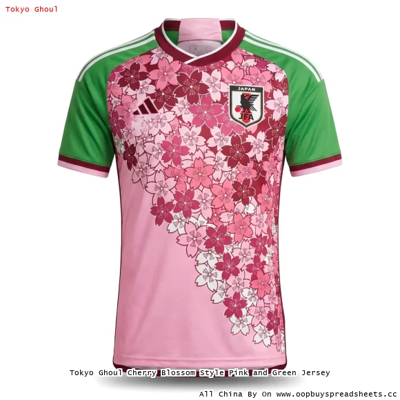Tokyo Ghoul Cherry Blossom Style Pink and Green Jersey
