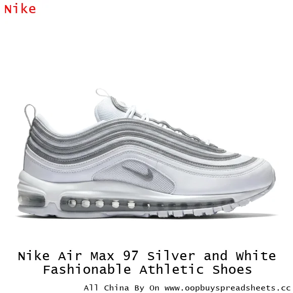 Nike Air Max 97 Silver and White Fashionable Athletic Shoes