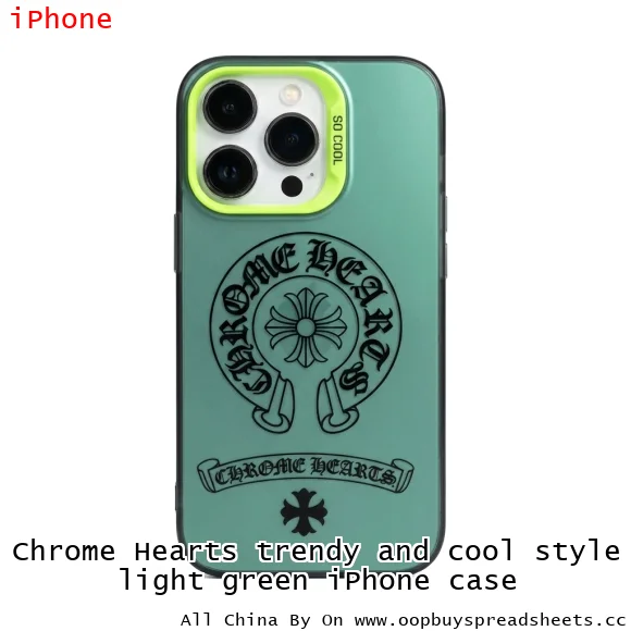 Chrome Hearts trendy and cool style light green iPhone case