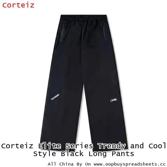 Corteiz Elite Series Trendy and Cool Style Black Long Pants