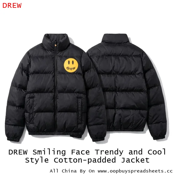 DREW Smiling Face Trendy and Cool Style Cotton-padded Jacket