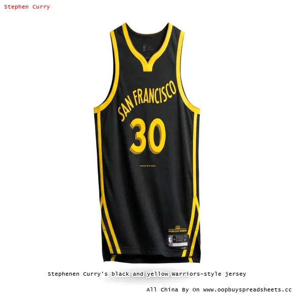 Stephenen Curry's black and yellow Warriors-style jersey