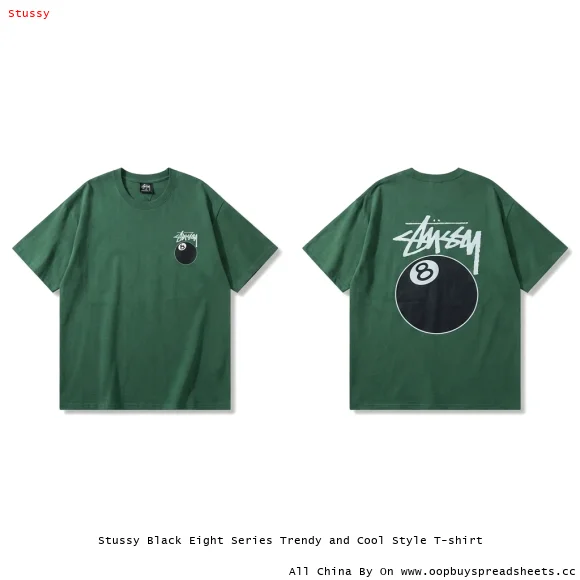 Stussy Black Eight Series Trendy and Cool Style T-shirt