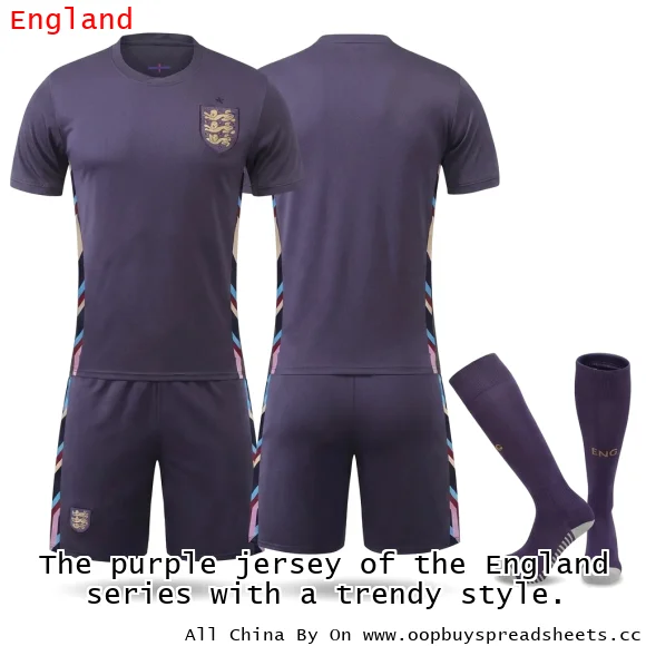 The purple jersey of the England series with a trendy style.
