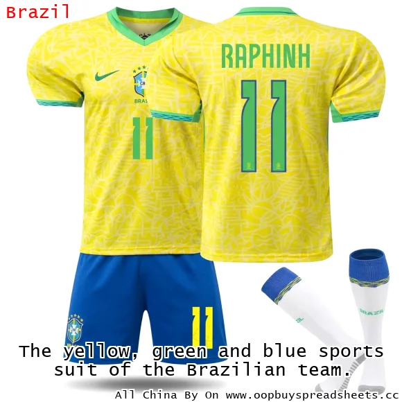 The yellow, green and blue sports suit of the Brazilian team.