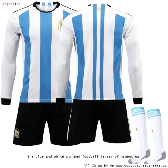 The blue and white striped football jersey of Argentina.