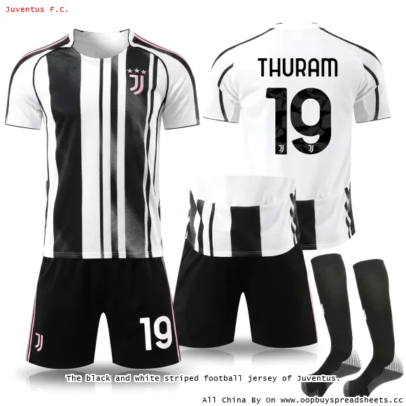 The black and white striped football jersey of Juventus.