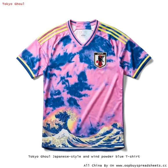 Tokyo Ghoul Japanese-style and wind powder blue T-shirt