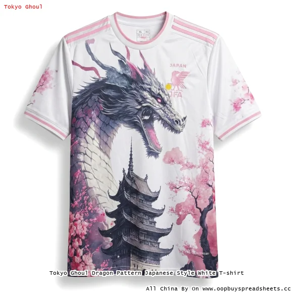 Tokyo Ghoul Dragon Pattern Japanese Style White T-shirt