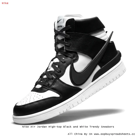 Nike Air Jordan High-top Black and White Trendy Sneakers