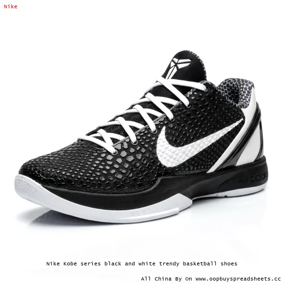 Nike Kobe series black and white trendy basketball shoes