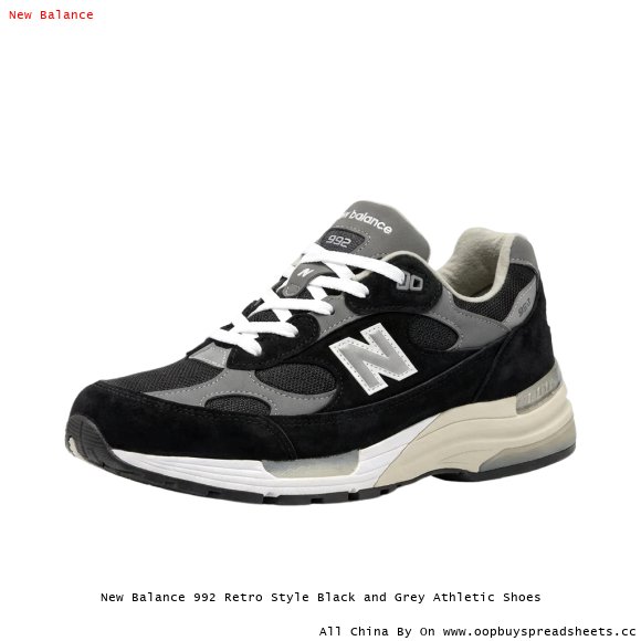 New Balance 992 Retro Style Black and Grey Athletic Shoes