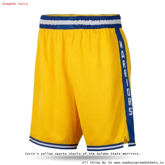 Curry's yellow sports shorts of the Golden State Warriors.