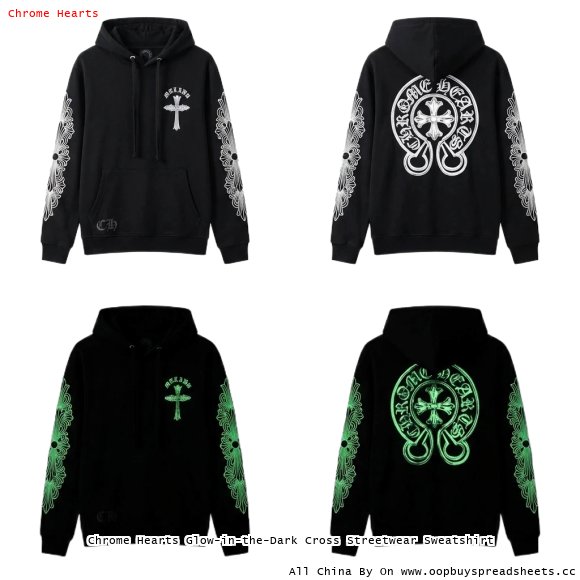 Chrome Hearts Glow-in-the-Dark Cross Streetwear Sweatshirt