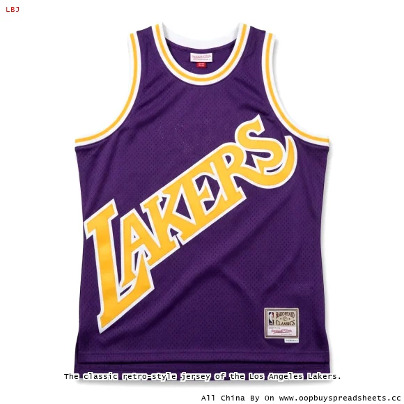 The classic retro-style jersey of the Los Angeles Lakers.