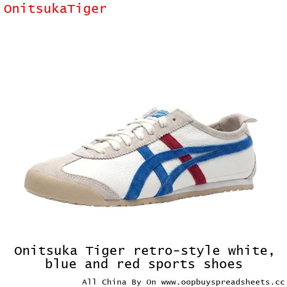 Onitsuka Tiger retro-style white, blue and red sports shoes