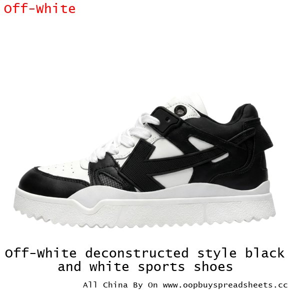 Off-White deconstructed style black and white sports shoes