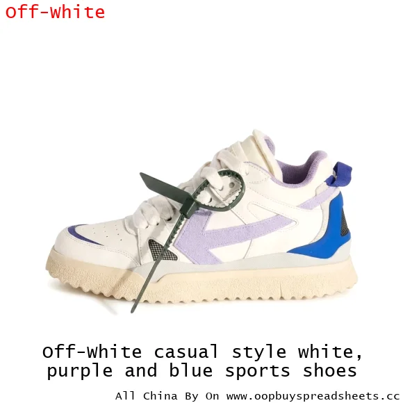 Off-White casual style white, purple and blue sports shoes