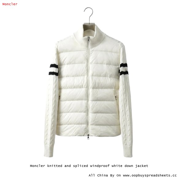 Moncler knitted and spliced windproof white down jacket
