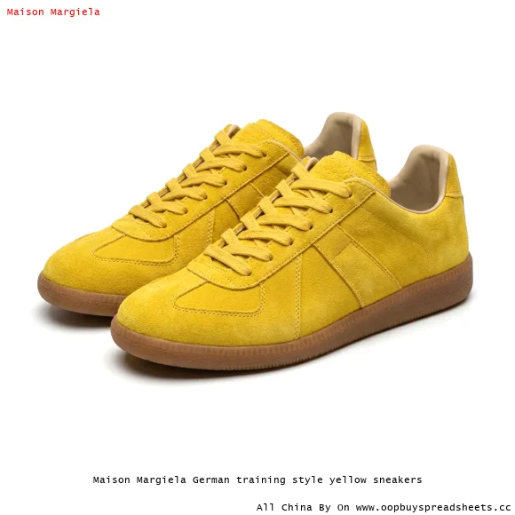 Maison Margiela German training style yellow sneakers