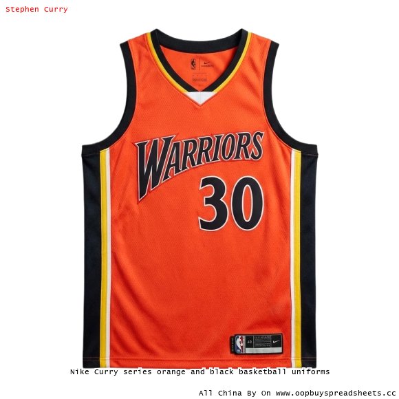 Nike Curry series orange and black basketball uniforms