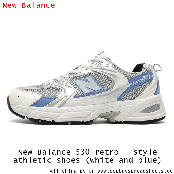 New Balance 530 retro - style athletic shoes (white and blue)