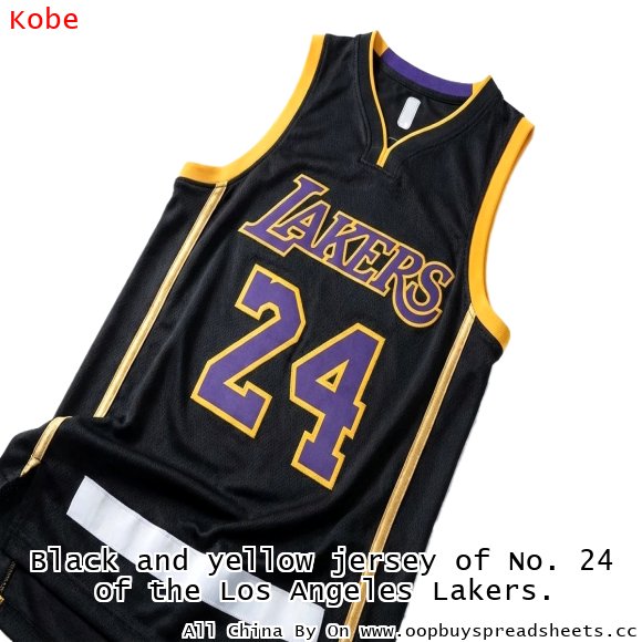 Black and yellow jersey of No. 24 of the Los Angeles Lakers.