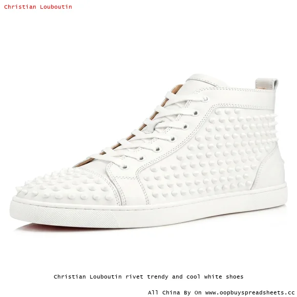 Christian Louboutin rivet trendy and cool white shoes